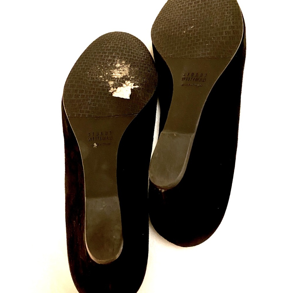 Stuart Weitzman Choked Up Black Suede Wedges Blac… - image 8
